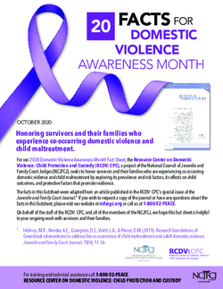 20 Facts for Domestic Violence Awareness Month