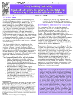 Cover Photo for Checklist to Promote Perpetrator Accountability in Dependency Cases Involving Domestic Violence