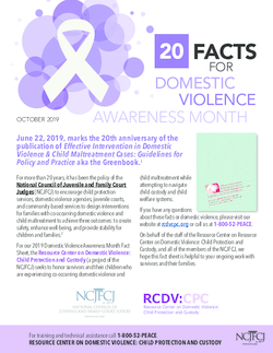 Cover Image for 20 Facts for Domestic Violence Awareness Month - October 2019