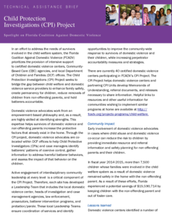 Child Protection Investigations (CPI) Project Cover