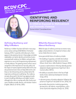 Identifying and Reinforcing Resiliency in Children Exposed to Maltreatment and Domestic Violence: Some Initial Considerations Cover