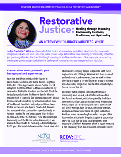 Restorative Justice: Healing through Honoring Community Customs, Traditions, and Spirituality. Cover